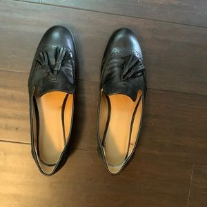 Size 8 black Nine West tassel dress flats